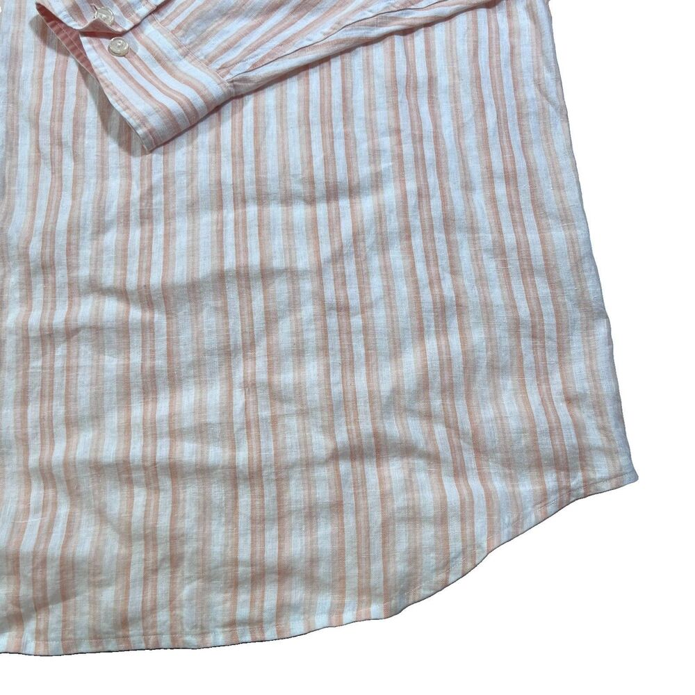 Tommy Bahama 100% Linen Button Front Long Sleeve Vertical Stripe Shirt Men's 4XT - Picture 3 of 11